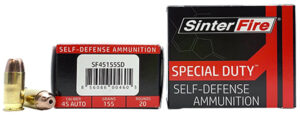SinterFire Inc SF45155SD Special Duty (SD) 45 ACP 155 gr Lead Free Frangible Hollow Point 20 Per Box/ 10 Case | Elite Firearms