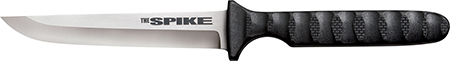 Cold Steel CS-53NCC Spike 4" Fixed Drop Point Plain Cryo 4116 SS Blade/Black Scalloped Griv-Ex Handle Includes Bead Chain Lanyard/Sheath | Elite Firearms