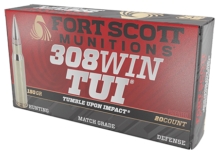 Fort Scott Munitions 308150SCV2 Tumble Upon Impact (TUI) Rifle 308 Win 150 gr Solid Copper Spun 20 Per Box/ 10 Case | Elite Firearms