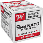 Winchester Ammo W9NATO50 USA  9mm NATO 124 gr Full Metal Jacket 50 Per Box/20 Case