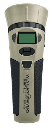 Western Rivers GC25TKY Mantis  Electronic Turkey Call, 25 Preloaded Sounds, Tan Plastic Includes Hand Lanyard | Elite Firearms