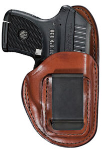 Bianchi 19232 100 Professional  IWB Size 10A Tan Leather Belt Clip Compatible w/Glock 26/27/S&W M&P Compact, Belt 1.75" Wide Right Hand | Elite Firearms