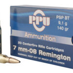 PPU PP708 Metric Rifle 7mm-08 Rem 140 gr Pointed Soft Point Boat Tail 20 Per Box/ 10 Case | Elite Firearms