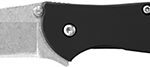 Kershaw 1660SWBLK Leek  3" Folding Drop Point Plain Stonewashed 14C28N Steel Blade Black Anodized Aluminum Handle Includes Pocket Clip | Elite Firearms