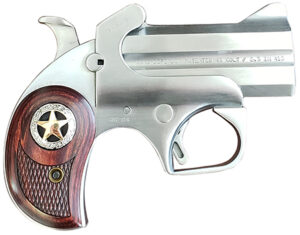 Bond Arms BARD Rustic Defender 45 Colt (LC) Caliber or 2.50" 410 Gauge 2rd 3" Barrel, Stainless Steel Finish, Rosewood Grip w/Integrated Star, Includes Exclusive Holster Package | Elite Firearms