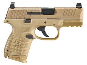 FN 66100574 509C MRD 9mm Luger 15+1/12+1, 3.70" Black Recessed Target Crown/Steel Barrel, Flat Dark Earth PVD Optic Ready/Serrated Slide & Polymer Frame w/Picatinny Rail, Ambidextrous | Elite Firearms