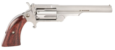 North American Arms 22MCR4 Ranger II  22 LR or 22 WMR Caliber with 4" Barrel, 5rd Capacity Cylinder, Overall Stainless Steel Finish & Rosewood Boot Grip Includes Cylinder | Elite Firearms