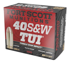 Fort Scott Munitions 400125SCV Tumble Upon Impact (TUI)  40S&W 125gr Solid Copper Spun 20 Per Box/25 Case | Elite Firearms