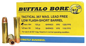 Buffalo Bore Ammunition 19H20 Buffalo-Barnes Strictly Business 357Mag 125gr Barnes VOR-TX XPB Lead Free 20 Per Box/12 Case | Elite Firearms