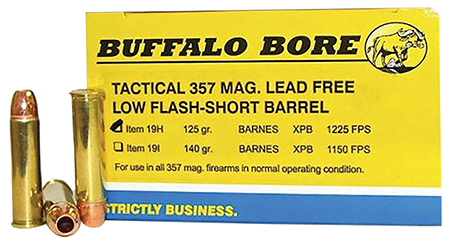 Buffalo Bore Ammunition 19H20 Buffalo-Barnes Strictly Business 357Mag 125gr Barnes VOR-TX XPB Lead Free 20 Per Box/12 Case | Elite Firearms