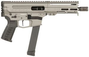 CMMG 99A68A2TNG Dissent MKGS 9mm Luger 33+1 6.50", Tungsten Gray Rec, Picatinny Brace Adapter, 5.50" M-LOK Handguard, Left Side Charging Handle, Zeroed Linear Comp, TriggerTech Trigger | Elite Firearms