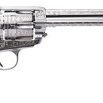 Cimarron PP415LNTRII Teddy Roosevelt Frontier 45 Colt (LC) 6 Shot 7.50" Nickel-Plated Engraved Barrel, Cylinder & Frame, White w/Laser Engraved "T.R." Grip | Elite Firearms