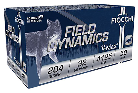 Fiocchi 204HVA Field Dynamics  204Ruger 32gr Hornady V Max 50 Per Box/20 Case | Elite Firearms