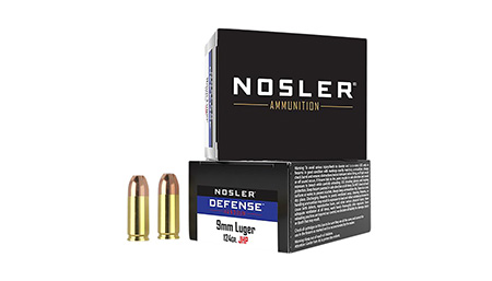 Nosler 38432 Defense Handgun 9mmLuger+P 124gr Bonded Performance Jacketed Hollow Point 20 Per Box/10 Case | Elite Firearms