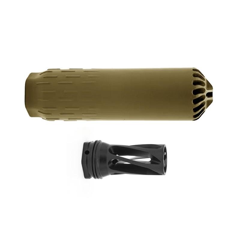 Huxwrx Flow 6k Suppressor Kit 5/8x24 FDE with Flash Hider | Elite Firearms