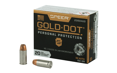 Springfield-Armory .32 ACP 60gr GOLD DOT Nickel-Plated Brass – 20rd