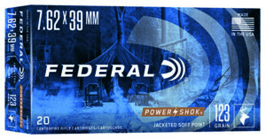 Federal 76239B Power-Shok 7.62x39mm 123gr Jacketed Soft Point 20 Per Box/10 Case | Elite Firearms