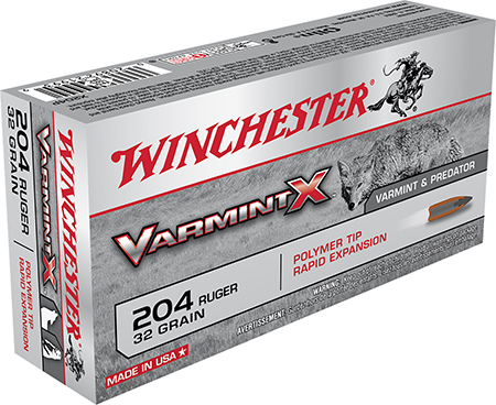 Winchester Ammo X204P Varmint X 204Ruger 32gr Polymer Tip Rapid Expansion 20 Per Box/10 Case | Elite Firearms