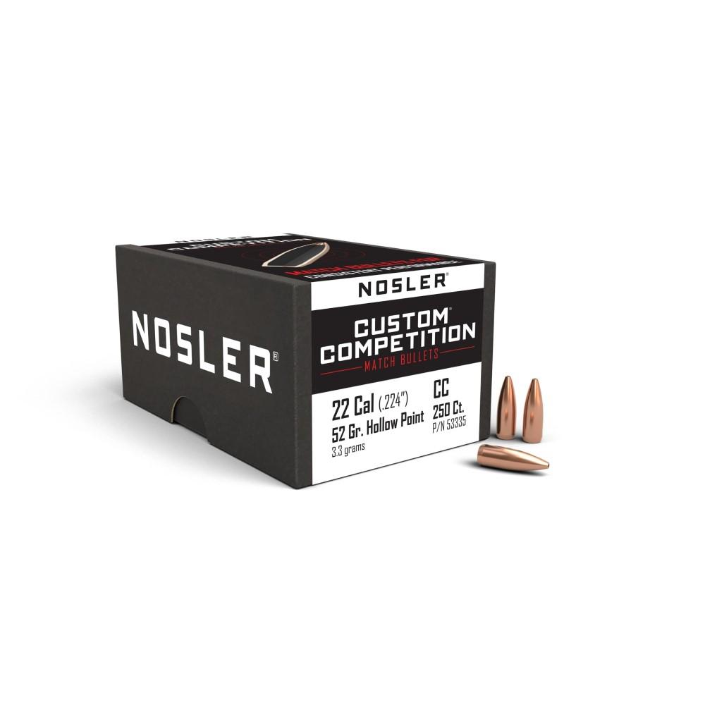 Nosler Custom Competition Bullets .22 cal .224" 52 gr HPBT 250/ct | Elite Firearms