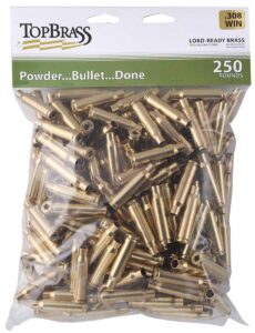 Top Brass Unprimed Remanufactured Rifle Brass .308 Win Bagged Header Card Grade A+ 250/ct | Elite Firearms