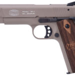 Mauser Rimfire 4110604 1911 22 LR 10+1 5" Black Steel Barrel, Tan Serrated Aluminum Slide, Tan Aluminum Frame w/Beavertail, Walnut Grip, Ambidextrous | Elite Firearms