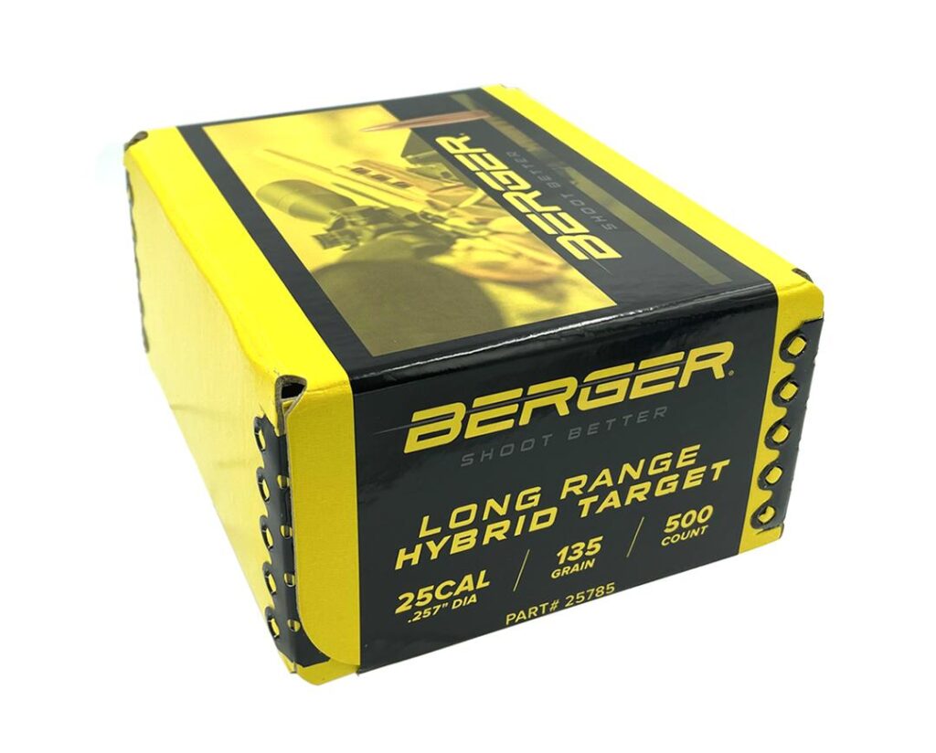 Berger 25 cal 135gr LR Hybrid Target 500rd box | Elite Firearms