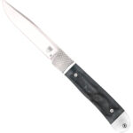 CobraTec Knives CTTHRBLK Trapper Hidden Release 3.12" OTS Drop Point Plain Satin D2 Steel Blade, 4.25" Black Bone Scales Handle | Elite Firearms