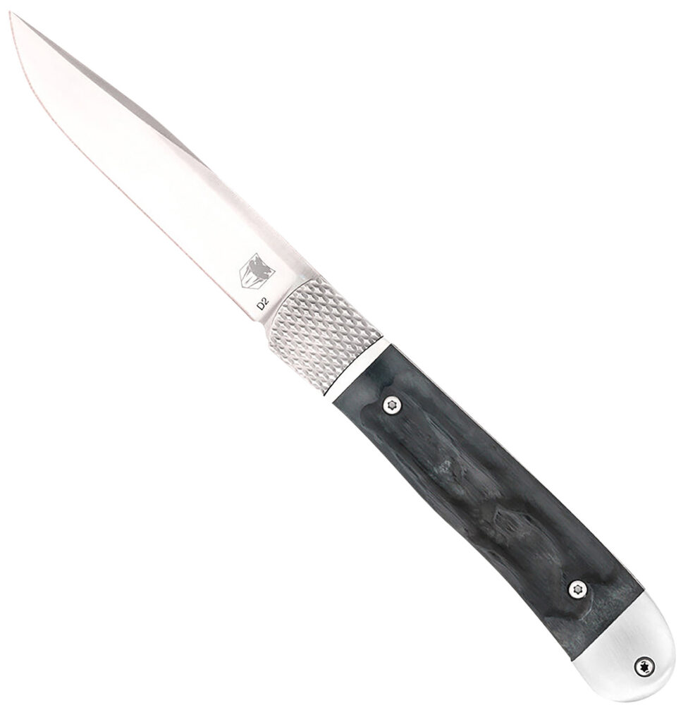 CobraTec Knives CTTHRBLK Trapper Hidden Release 3.12" OTS Drop Point Plain Satin D2 Steel Blade, 4.25" Black Bone Scales Handle | Elite Firearms