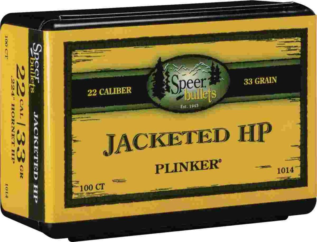 Speer Plinker Jacketed Rifle Bullet .22 Hornet .224" 33 gr Hornet JHP 100/ct | Elite Firearms