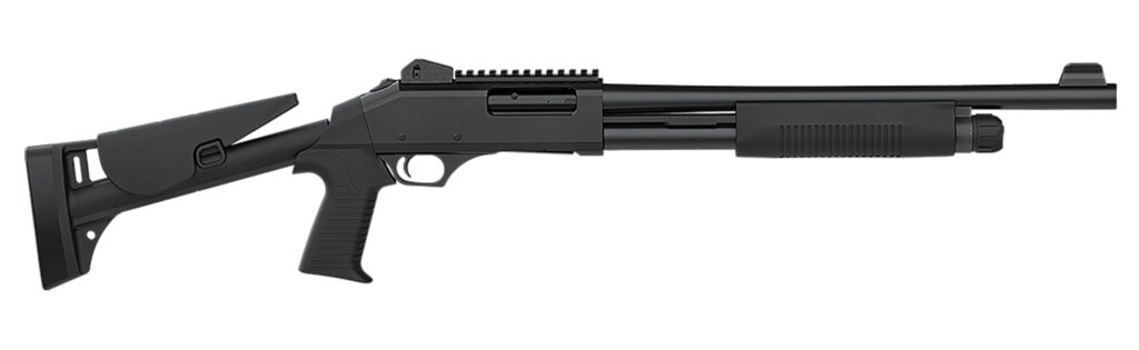 Dickinson LLC TAC4ST Tac-4 ST 12 Gauge Pump 3" 5+1 Black Steel Barrel, Matte Black Picatinny Rail Receiver, Adj Comb Synthetic Stock, Black Polymer Grip | Elite Firearms