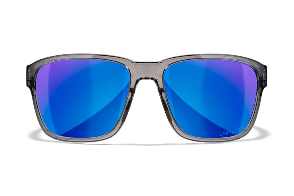 Wiley X AC6TRK09 Trek  M/L Blue Mirror Lens Polycarbonate Gloss Crystal Dark Gray Frame | Elite Firearms