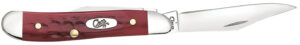 Case 00781 Peanut  Medium 2.10"/1.53" Folding Clip Point/Pen Plain Mirror Polished Tru-Sharp SS Blade Corn Cob Jigged Old Red Bone Handle | Elite Firearms