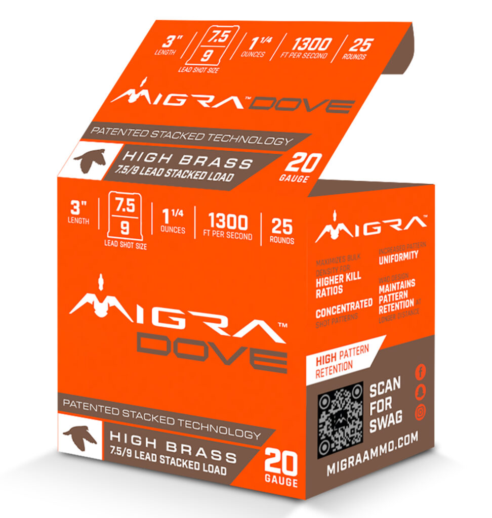 Migra Ammunitions M20UD75-9 Dove 20Gauge 3" 1 1/4oz 7.5/9Shot 25 Per Box/10 Case | Elite Firearms