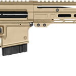CMMG 28A490FCT Dissent MK4 22 ARC 10+1 16.10" Coyote Tan Cerakote Picatinny Rail Aluminum Receiver, M-LOK Handguard, Black CMMG Dissent Side Folding Stock, Zeroed Drop-In Single Stage Trigger | Elite Firearms