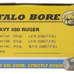 Buffalo Bore Ammunition 13A20 Heavy Strictly Business 480Ruger 370gr Lead Flat Nose 20 Per Box/12 Case | Elite Firearms