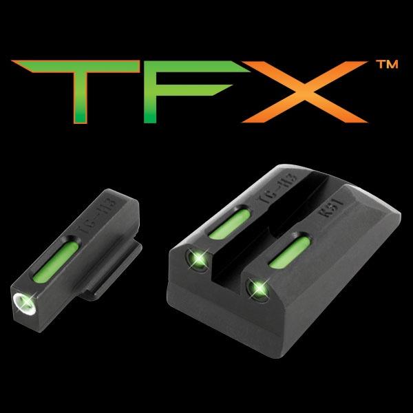 Truglo TFX Tritium/Fiber-Optic Day/Night Sights Fits Ruger SR9 / SR9C SR40 / SR40C SR45 - White Outline Front/Rear Green | Elite Firearms