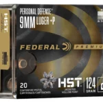 Federal P9HST3S Premium Personal Defense 9mmLuger+P 124gr HST Jacketed Hollow Point 20 Per Box/10 Case | Elite Firearms