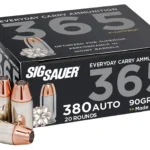 Sig Sauer E380A136520 Elite Performance 365 380ACP 90gr V-Crown Jacketed Hollow Point 20 Per Box/10 Case | Elite Firearms