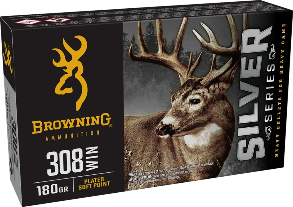 Browning Ammo B192603081 Silver 308Win 180gr Plated Soft Point 20 Per Box/10 Case | Elite Firearms