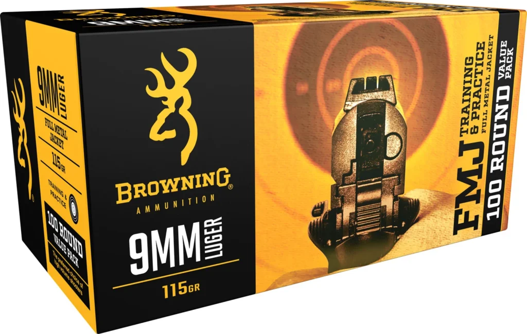 Browning Ammo B191800094 FMJ Value Pack 9mmLuger 115gr Full Metal Jacket 100 Per Box/5 Case | Elite Firearms