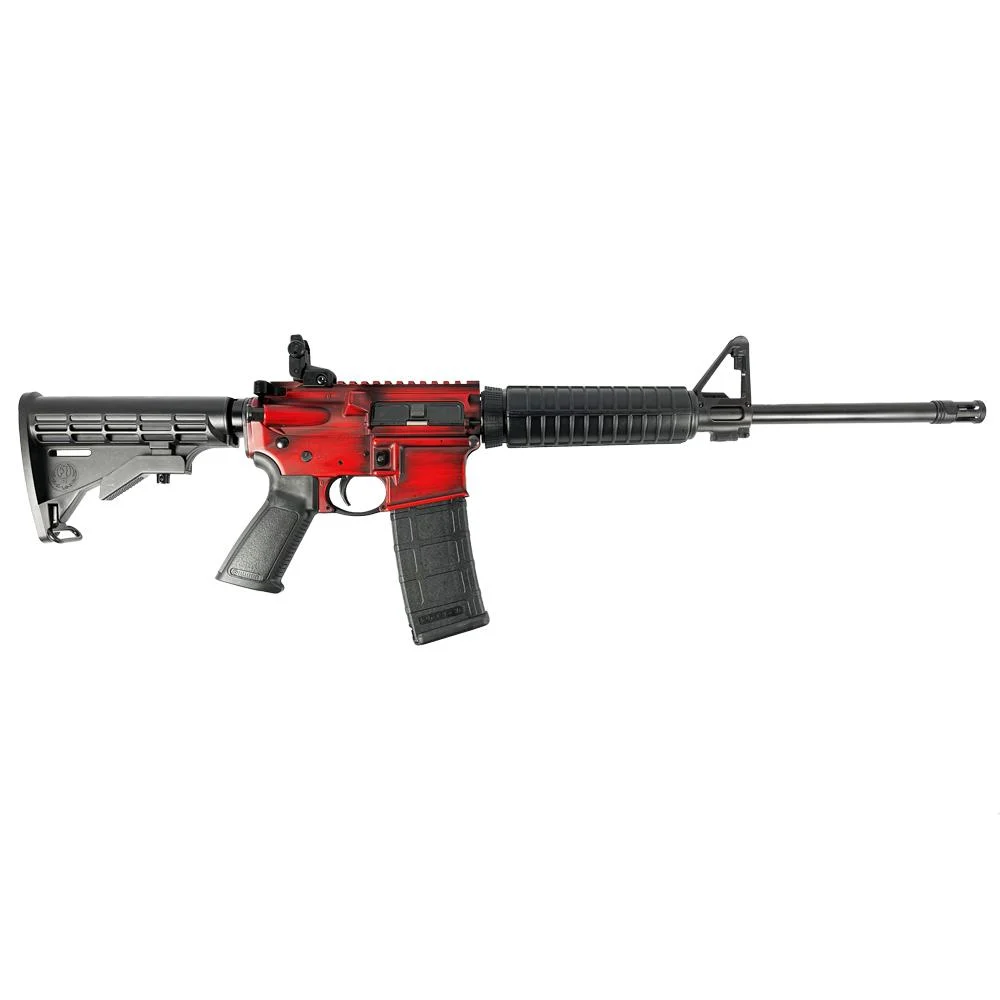 Ruger "Red Distressed" AR-556 Rifle 5.56mm NATO 30rd Mag 16.1" Barrel Custom Stock Finish | Elite Firearms
