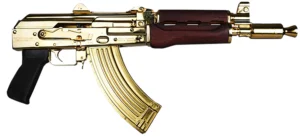 Zastava Arms Usa ZP92762SRGL ZPAP 92 7.62x39mm 30+1 10" 24K Gold Plated/ Cold HammerForged/ Chrome Lined Barrel, Steel 24K Gold Plated Receiver, Serbian Red Wood Grips | Elite Firearms