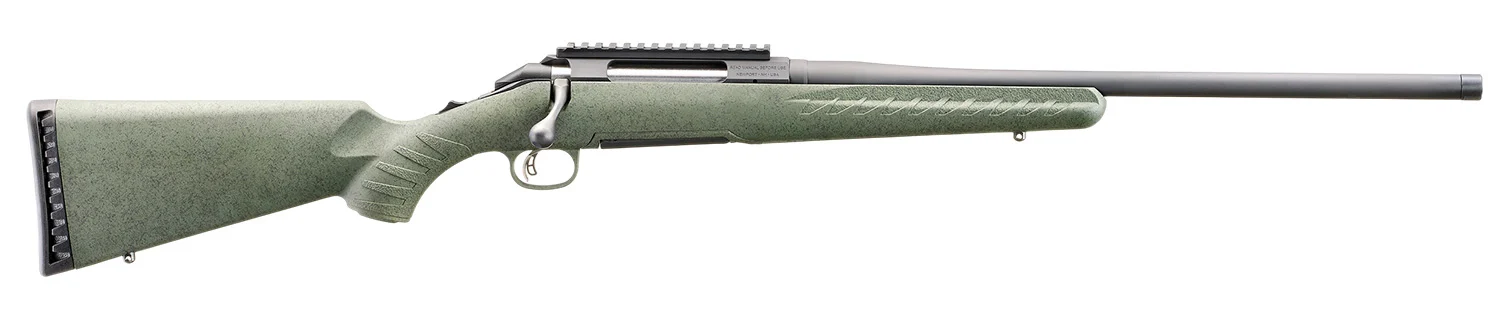 Glenfield 52007 Model A  Full Size 450 Bushmaster 3+1 20″ Matte Black Threaded Barrel, Matte Black Alloy Steel Receiver w/Picatinny Rail, Moss Green Splatter Fixed Synthetic Stock, Thread Protector