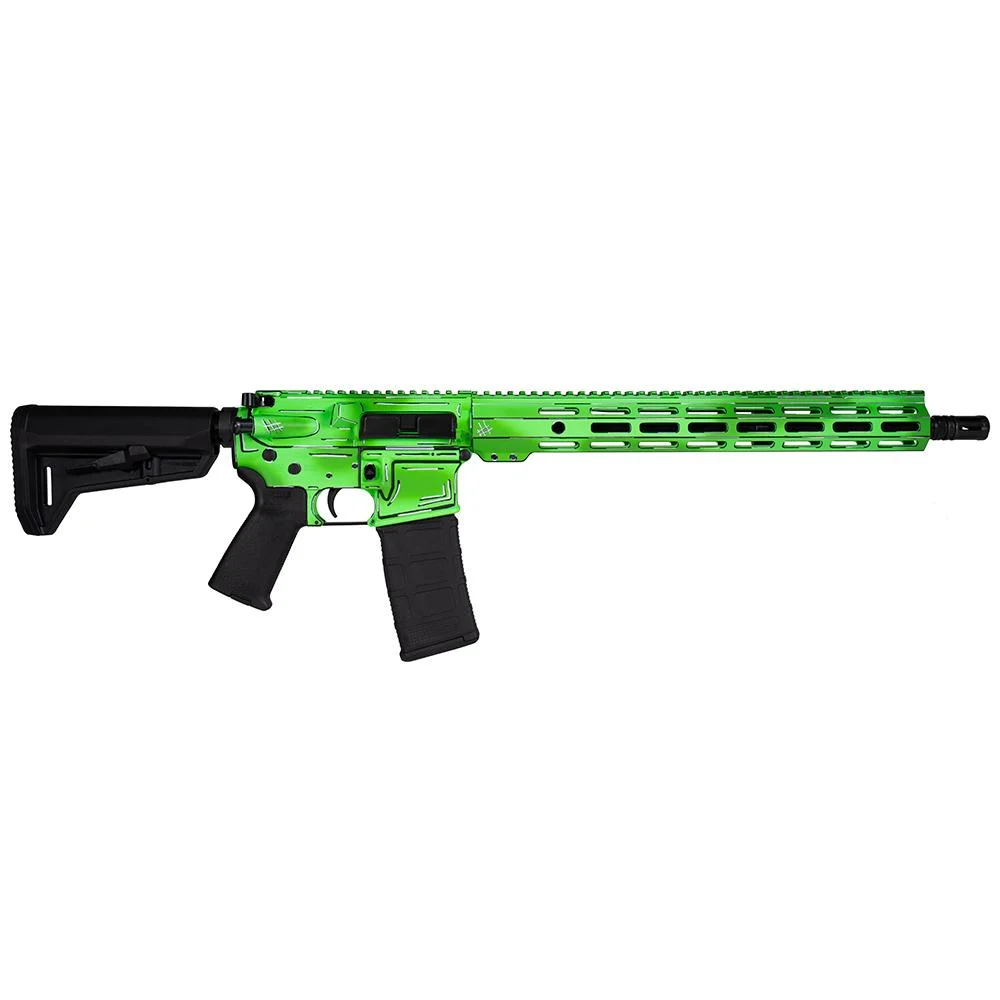 Shark Coast Tactical "Anime- Green" Rifle 5.56mm 10rd Magazine 16" Barrel 15" MLOK Handguard California Compliant | Elite Firearms