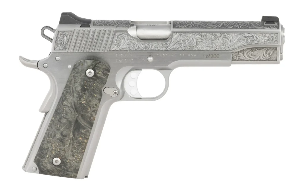 Cnc Firearms CNCWILDLIFE45 Kimber 1911 Wildlife Sports South Exclusive 45 ACP 7+1 5" Burled Maple Wood Grip | Elite Firearms