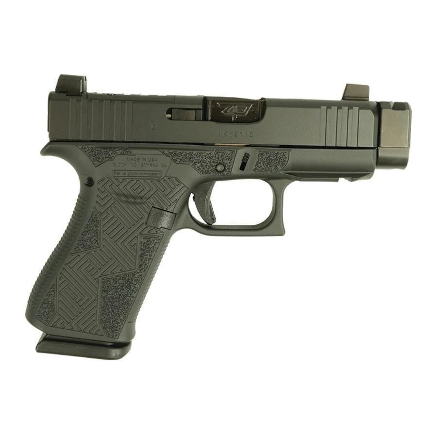 Glock 43X MOS Black Cerakote Custom Stipple Handgun 9mm Luger 10rd Magazines(2) 3.4" Barrel Accessory Rail USA Made Suppressor High Sights | Elite Firearms