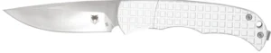 CobraTec Knives CTCLNHRSIL Cyclone Hidden Release 3" OTF Plain Satin D2 Steel Blade, 4" White Aluminum Handle | Elite Firearms