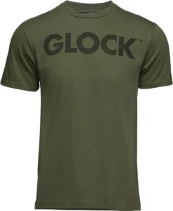 Glock AP96158 Caliber Tee Military Green Ringspun Cotton Short Sleeve Large | Elite Firearms