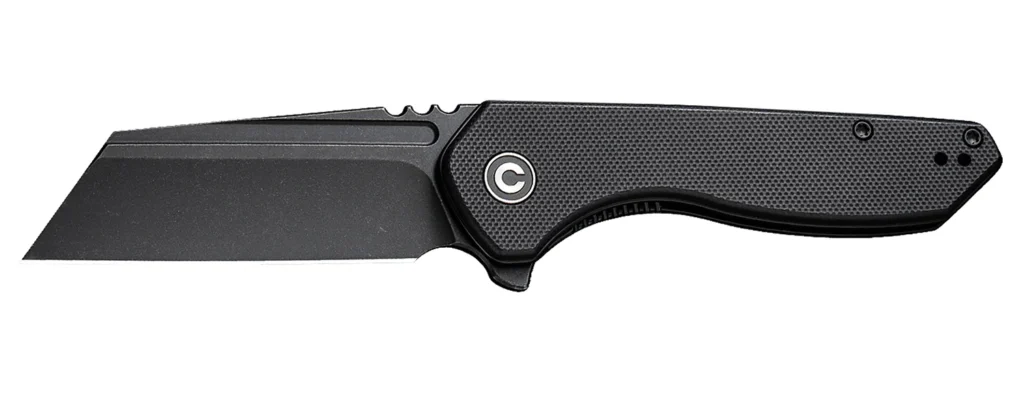 Civivi Knives C23036-1 ExOne  2.94" Folding Reverse Tanto Plain Black Stonewashed Nitro-V Steel Blade, Black Textured G10 Handle | Elite Firearms