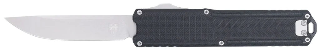 CobraTec Knives CTRNGBLKDNS Ranger  3.25" OTF Plain Stonewashed D2 Steel Blade, 4.75" Black Textured G10 Scales Handle | Elite Firearms